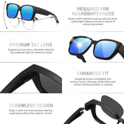 HAOLOTA 3pcs Polarized Fit Over Glasses Sunglasses Men Women UV400 Protection SG1824-3P