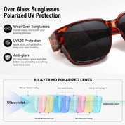 HAOLOTA 3pcs Polarized Fit Over Glasses Sunglasses Men Women UV400 Protection SG1824-3P