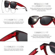 HAOLOTA Fit-Over Sunglasses for Women Men Square Shapes UV Protection SG0512