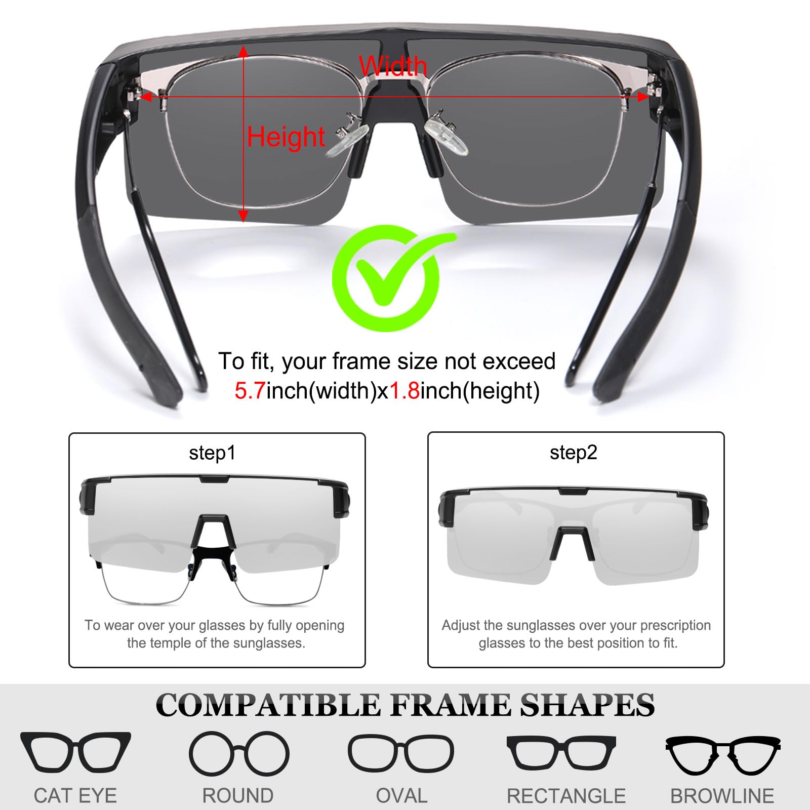 HAOLOTA Cycling Sunglasses Over Glasses for Men Outdoors UV Protection SG0191