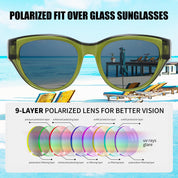 HAOLOTA Polarized Fit Over Sunglasses for Women Cat Eye for Prescription Glasses SG0171