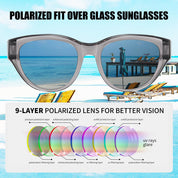 HAOLOTA Polarized Fit Over Sunglasses for Women Cat Eye for Prescription Glasses SG0171