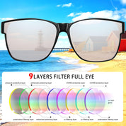 HAOLOTA Fit-Over Sunglasses Polarized for Men Square Shades UV400 Protection SG0174M