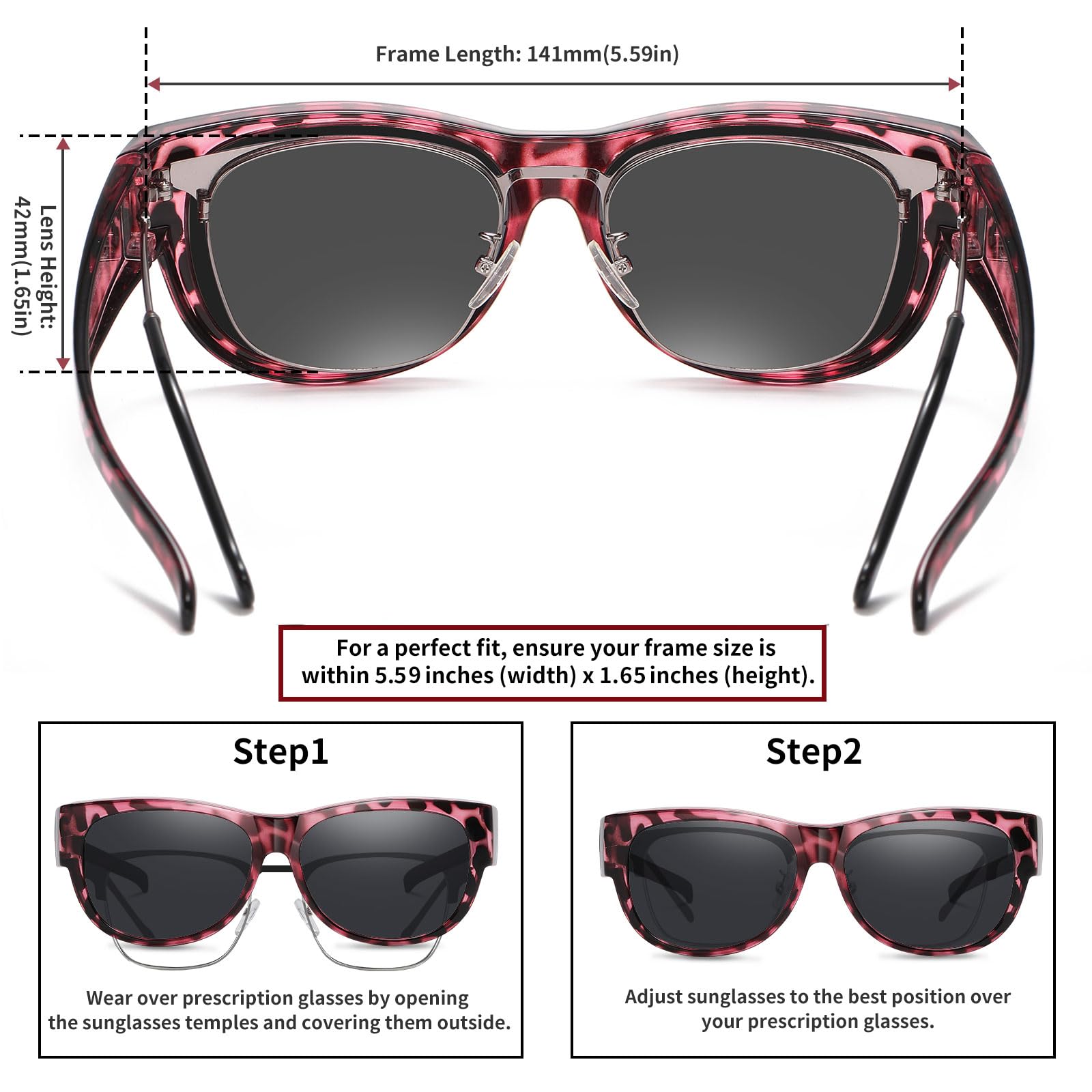 HAOLOTA Cat Eye Sunglasses for Women Polarized Sunglasses Wear Over Glasses SG0173