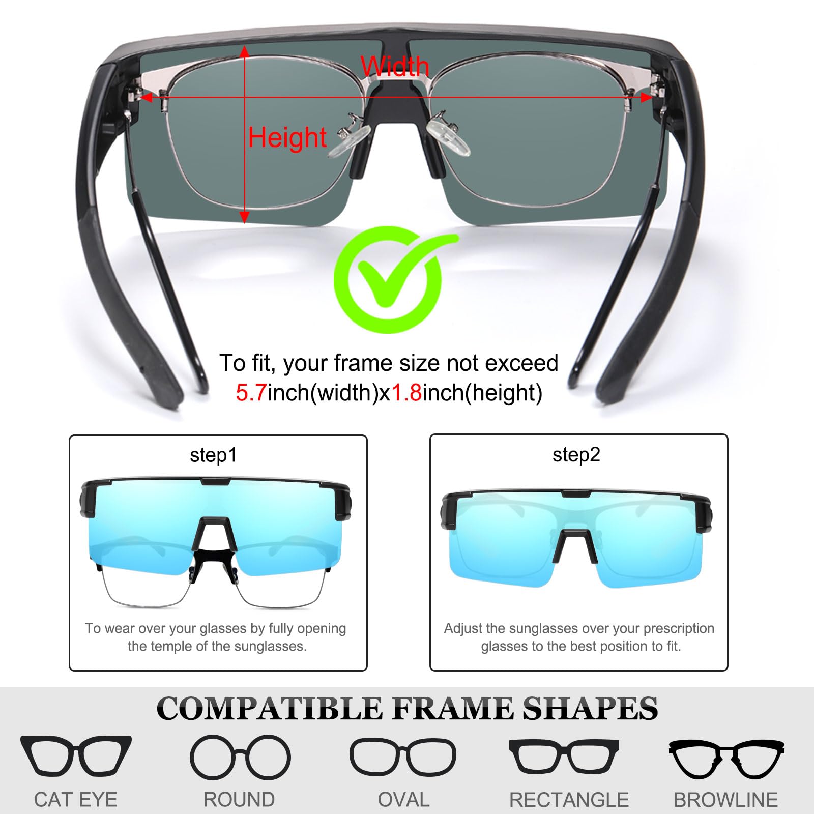 HAOLOTA Cycling Sunglasses Over Glasses for Men Outdoors UV Protection SG0191