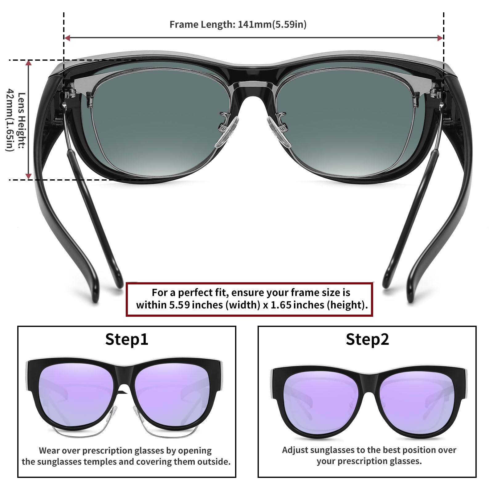HAOLOTA Cat Eye Sunglasses for Women Polarized Sunglasses Wear Over Glasses SG0173