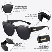 HAOLOTA Cat Eye Sunglasses for Prescription Glasses Women TR90 Lightweight SG0189