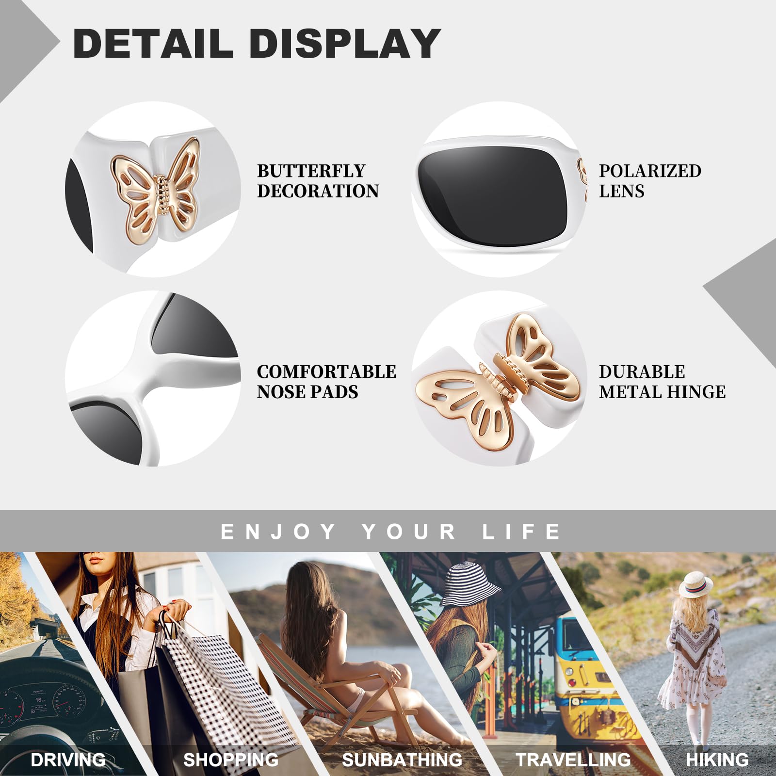 HAOLOTA Women's Polarized Sunglasses - Fashionable Butterfly Design SG0012