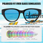 HAOLOTA Polarized Fit Over Sunglasses for Women Cat Eye for Prescription Glasses SG0171