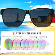 HAOLOTA Fit-Over Sunglasses Polarized for Men Square Shades UV400 Protection SG0174M