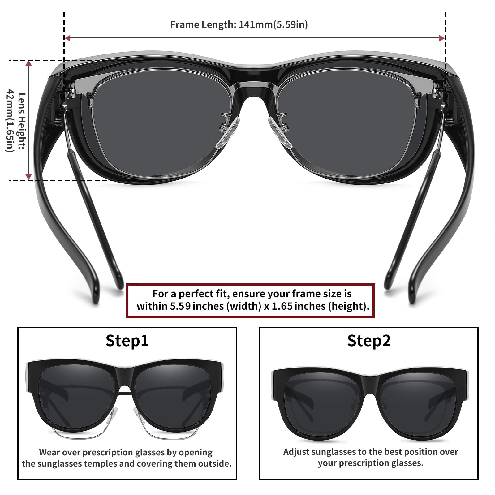 HAOLOTA Cat Eye Sunglasses for Women Polarized Sunglasses Wear Over Glasses SG0173