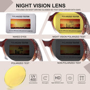 HAOLOTA Women Night Vision Driving Glasses Polarized HD Yellow Tinted Anti Glare NV0008