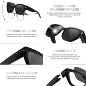 HAOLOTA Fit-Over Sunglasses for Women Men Square Shapes UV Protection SG0512