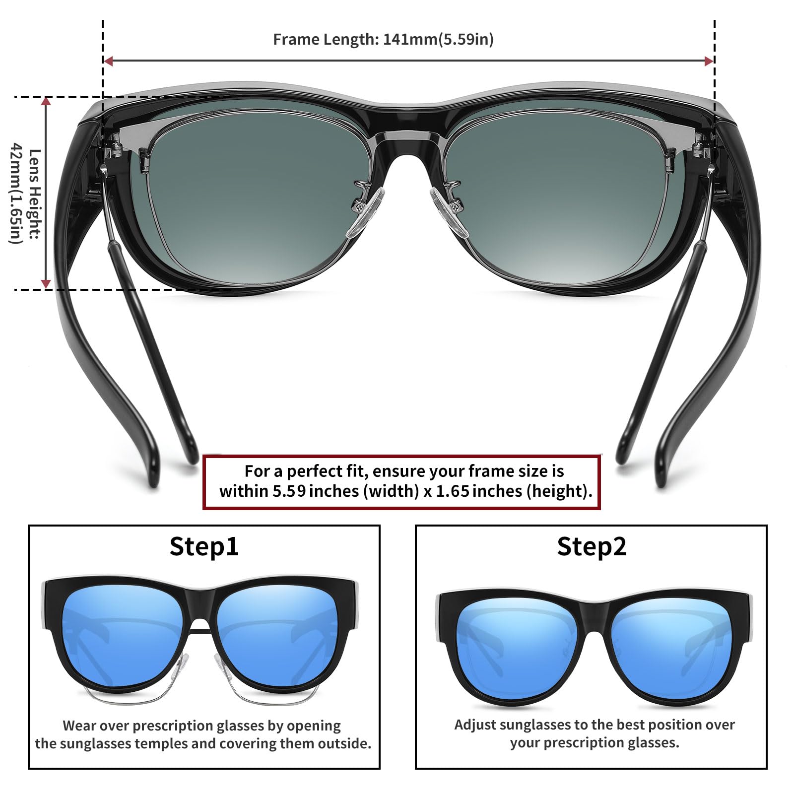 HAOLOTA Cat Eye Sunglasses for Women Polarized Sunglasses Wear Over Glasses SG0173