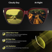 HAOLOTA Polarized Night Vision Driving Glasses for Women Fit over Eyeglasses Anti Glare NV0512