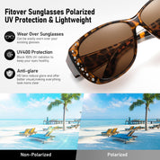 HAOLOTA Women's Polarized Fit Over Sunglasses with RhinestoneUV400 Protection SG0107