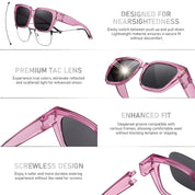 HAOLOTA Fit-Over Sunglasses for Women Men Square Shapes UV Protection SG0512