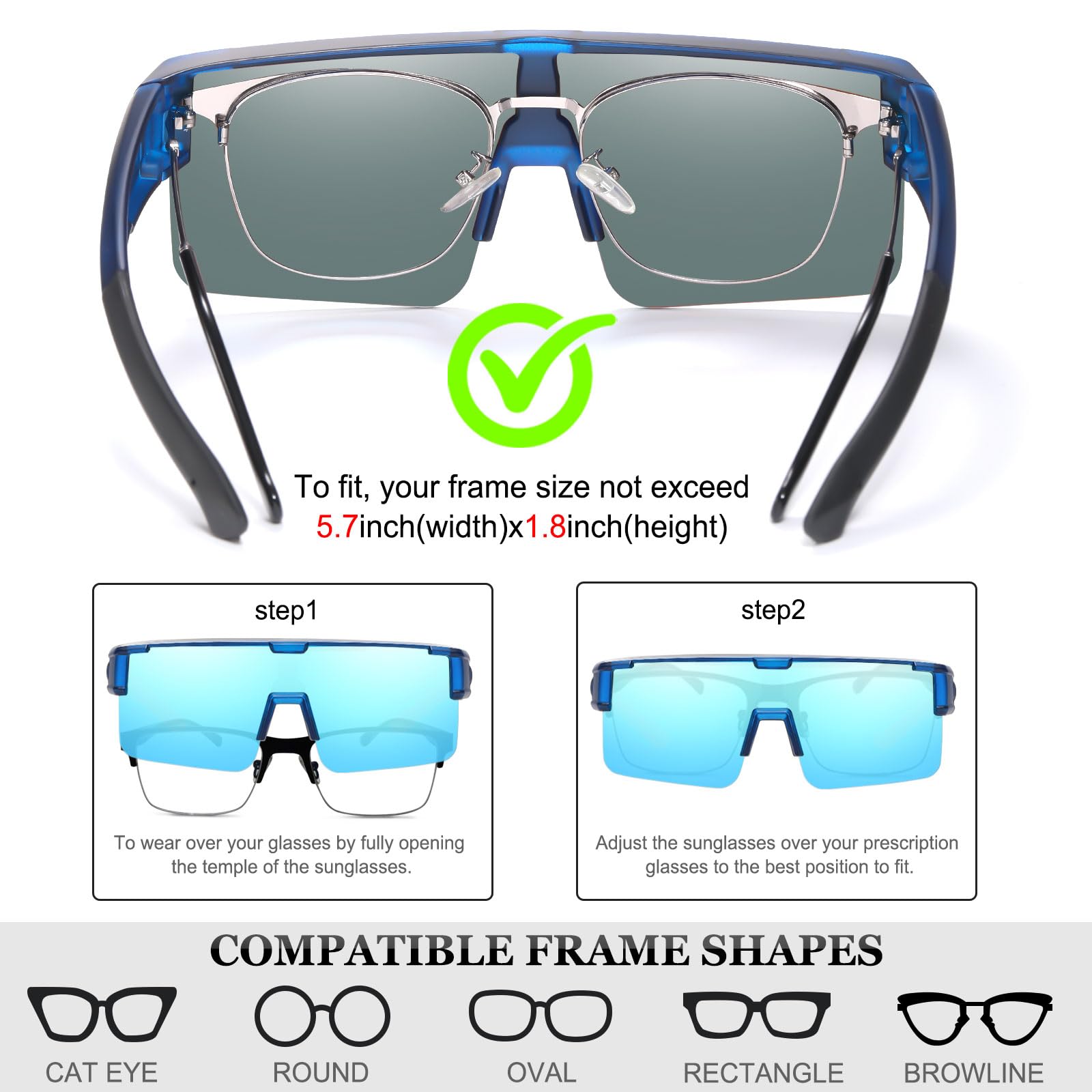 HAOLOTA Cycling Sunglasses Over Glasses for Men Outdoors UV Protection SG0191