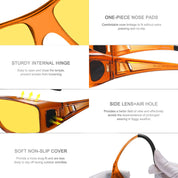HAOLOTA Night Vision Driving Over Glasses, Nighttime Glasses Men Women Anti Glare NV0311