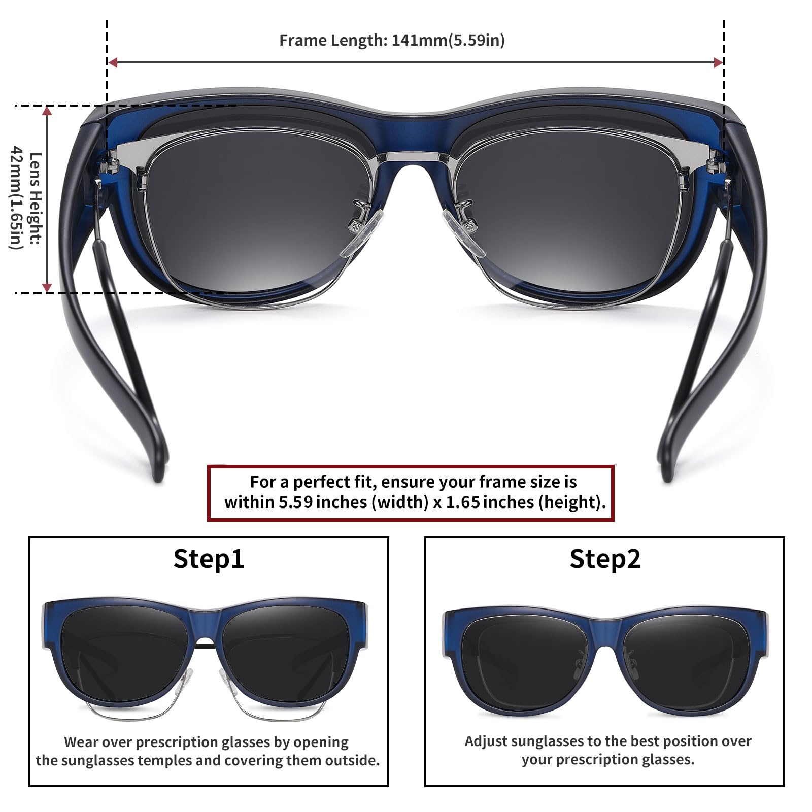 HAOLOTA Cat Eye Sunglasses for Women Polarized Sunglasses Wear Over Glasses SG0173