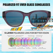 HAOLOTA Polarized Fit Over Sunglasses for Women Cat Eye for Prescription Glasses SG0171
