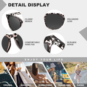 HAOLOTA 2pcs Classic Round Polarized Sunglasses for Women Men Lightweight SG8081-2P