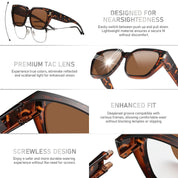 HAOLOTA Fit-Over Sunglasses for Women Men Square Shapes UV Protection SG0512