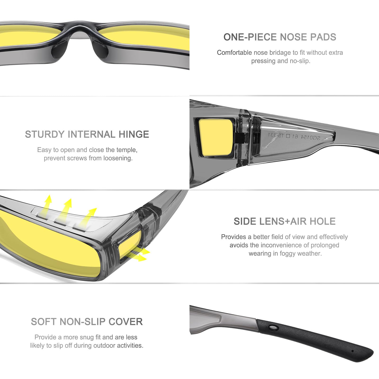 HAOLOTA Night Vision Driving Over Glasses, Nighttime Glasses Men Women Anti Glare NV0154