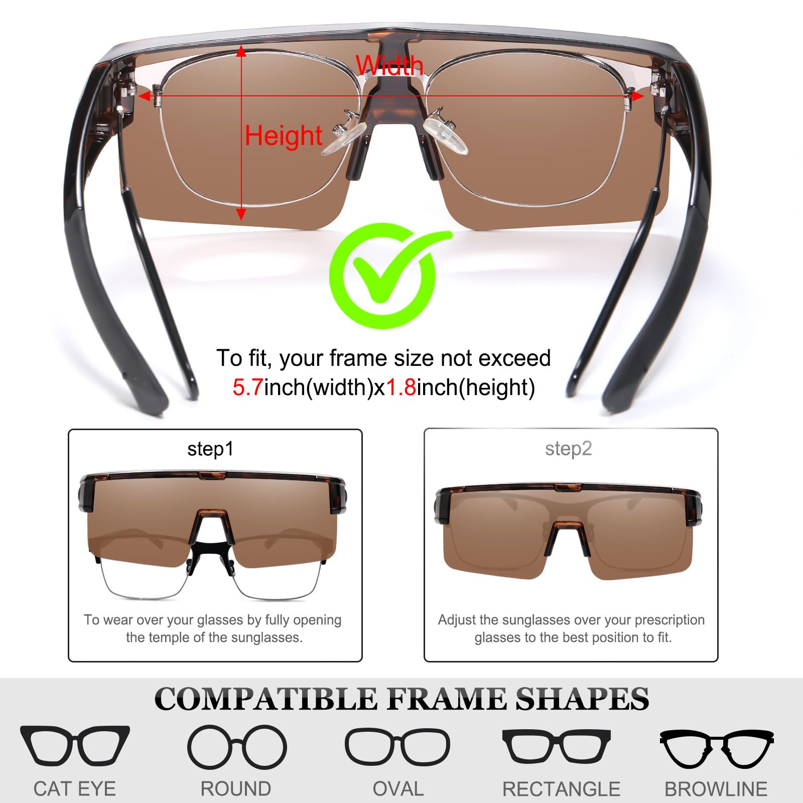 HAOLOTA Cycling Sunglasses Over Glasses for Men Outdoors UV Protection SG0191