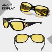 HAOLOTA Women Night Vision Driving Glasses Polarized HD Yellow Tinted Anti Glare NV0012