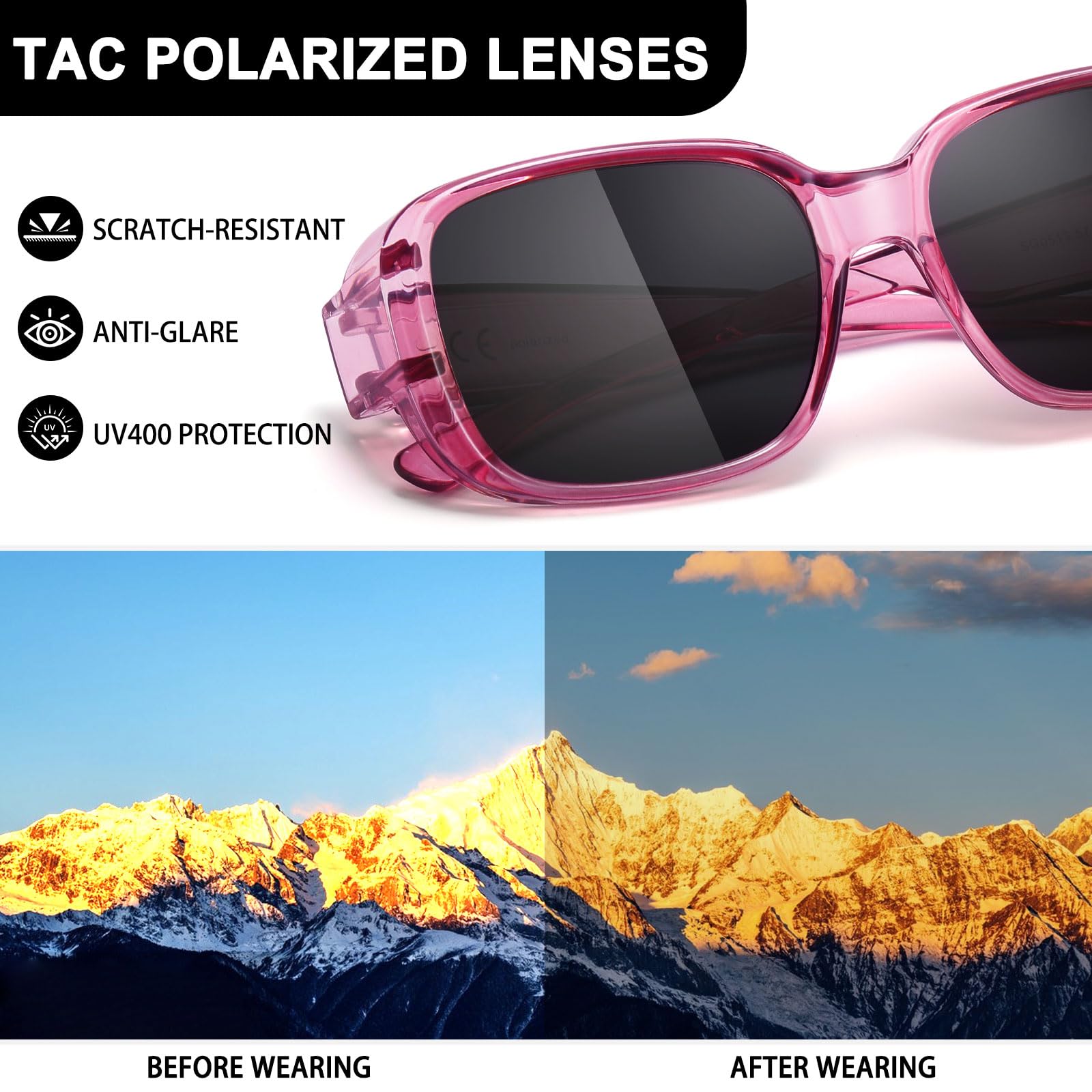 HAOLOTA Polarized Sunglasses Over Glasses Women Trendy Small Shapes  SG0513