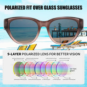 HAOLOTA Polarized Fit Over Sunglasses for Women Cat Eye for Prescription Glasses SG0171