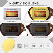 HAOLOTA Women Night Vision Driving Glasses Polarized HD Yellow Tinted Anti Glare NV0008
