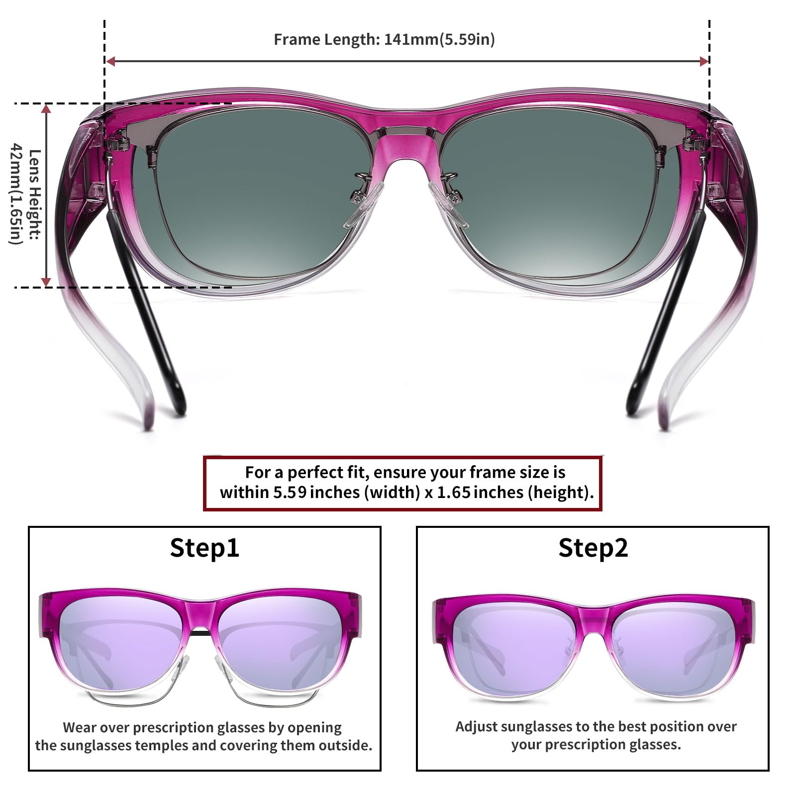 HAOLOTA Cat Eye Sunglasses for Women Polarized Sunglasses Wear Over Glasses SG0173