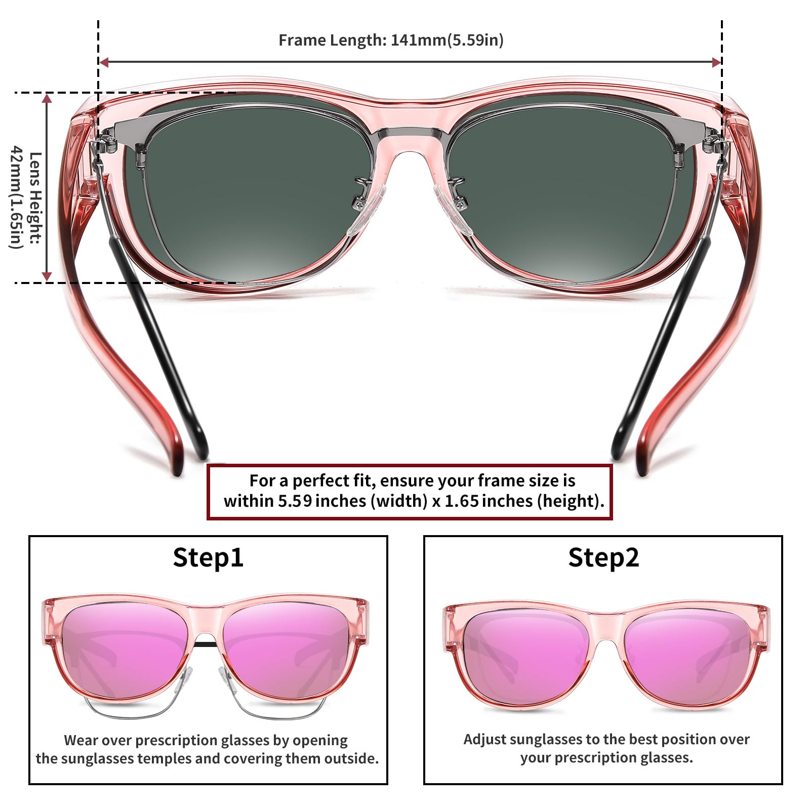 HAOLOTA Cat Eye Sunglasses for Women Polarized Sunglasses Wear Over Glasses SG0173