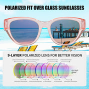 HAOLOTA Polarized Fit Over Sunglasses for Women Cat Eye for Prescription Glasses SG0171