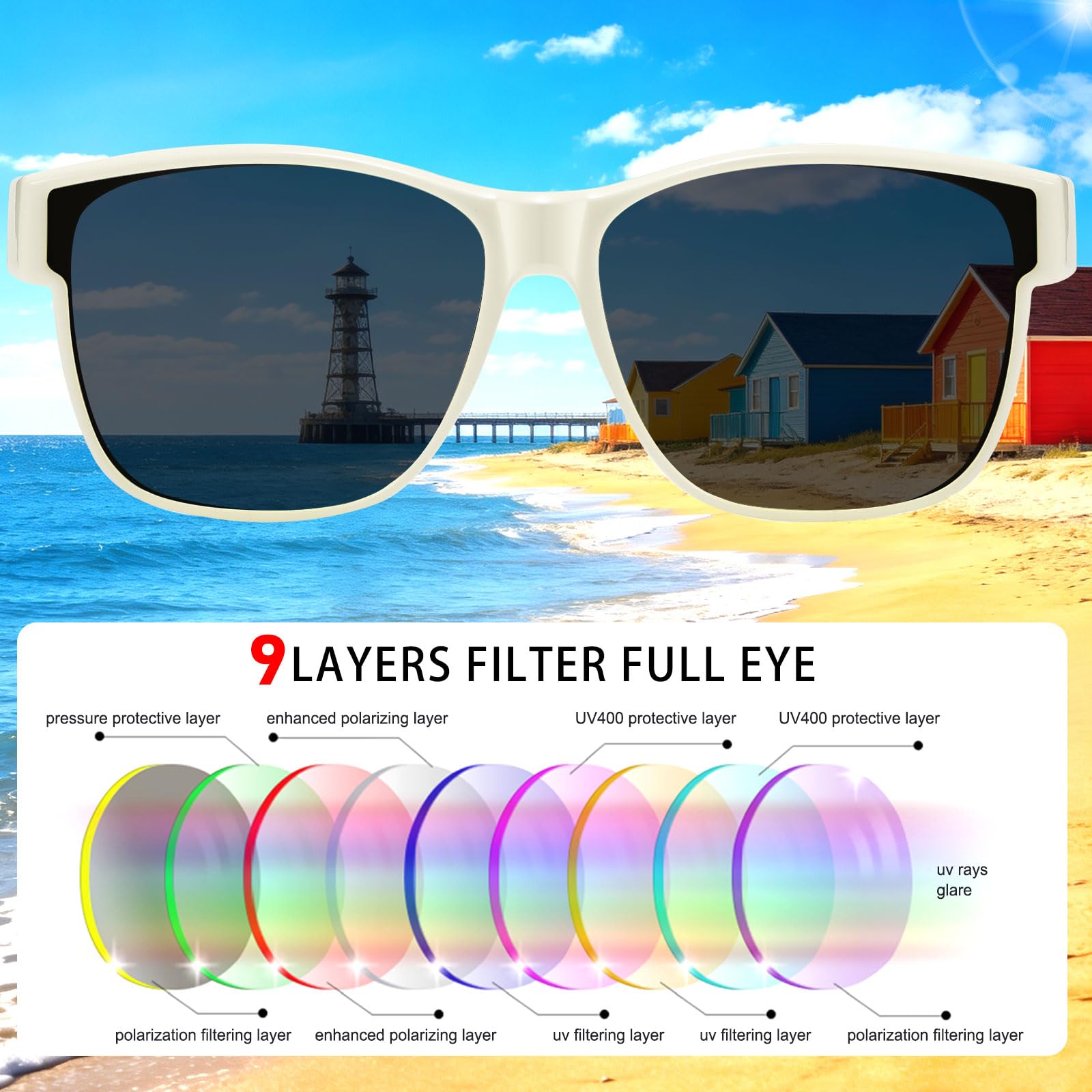 HAOLOTA Fit-Over Sunglasses-Polarized for Men Square Shades Oversized SG0174L