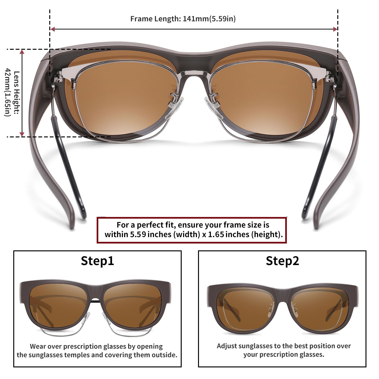 HAOLOTA Cat Eye Sunglasses for Women Polarized Sunglasses Wear Over Glasses SG0173