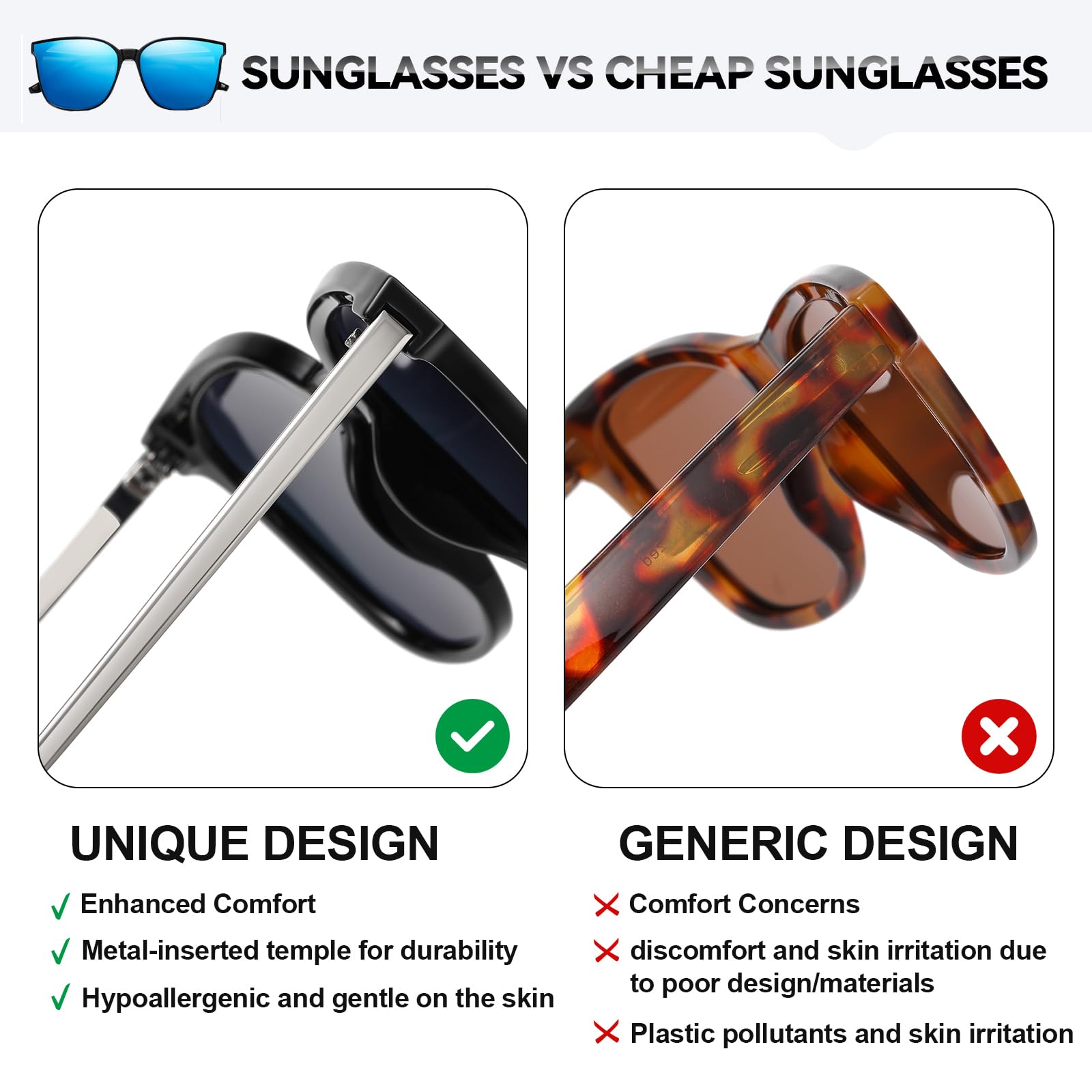 HAOLOTA Women’s Cat Eye Sunglasses Metal Frame with Fashion Shades SG1066