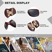 HAOLOTA Women's Polarized Sunglasses - Fashionable Butterfly Design SG0012