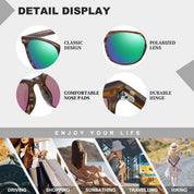HAOLOTA 2pcs Classic Round Polarized Sunglasses for Women Men Lightweight SG8081-2P
