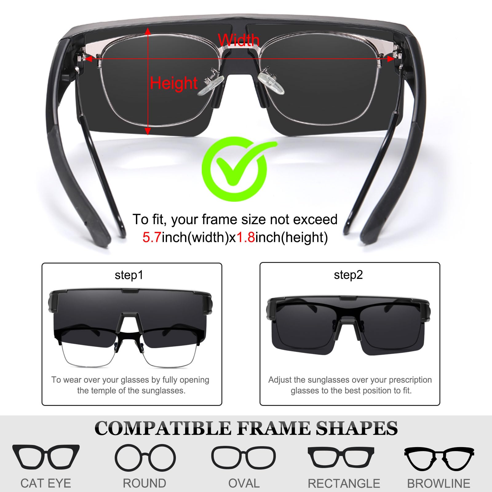 HAOLOTA Cycling Sunglasses Over Glasses for Men Outdoors UV Protection SG0191