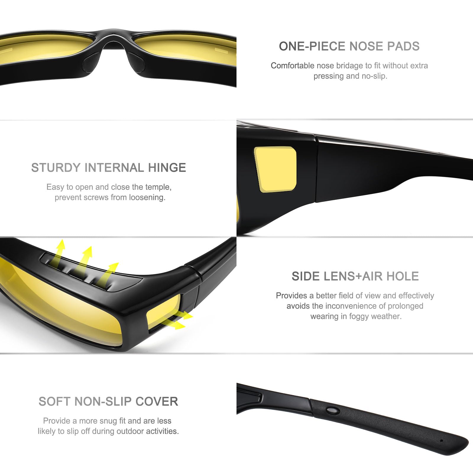 HAOLOTA Night Vision Driving Over Glasses, Nighttime Glasses Men Women Anti Glare NV0154