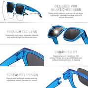 HAOLOTA Fit-Over Sunglasses for Women Men Square Shapes UV Protection SG0512