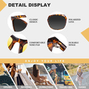HAOLOTA 2pcs Classic Round Polarized Sunglasses for Women Men Lightweight SG8081-2P