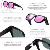 HAOLOTA Fit-Over Sunglasses for Women Men Square Shapes UV Protection SG0512