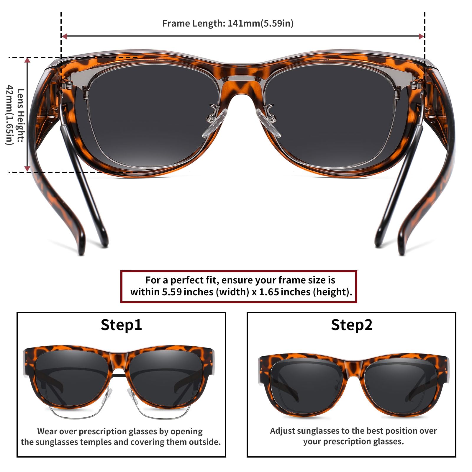 HAOLOTA Cat Eye Sunglasses for Women Polarized Sunglasses Wear Over Glasses SG0173