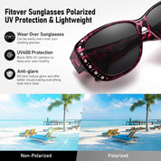 HAOLOTA Women's Polarized Fit Over Sunglasses with RhinestoneUV400 Protection SG0107