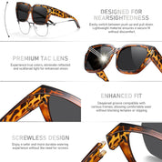 HAOLOTA Fit-Over Sunglasses for Women Men Square Shapes UV Protection SG0512