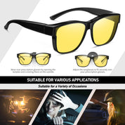 HAOLOTA Night Vision Driving Over Glasses, Nighttime Glasses Men Women Anti Glare NV0174L